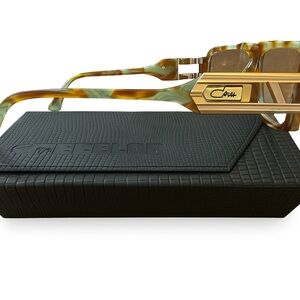 Cazal Brown and Tan Designer Eyewear